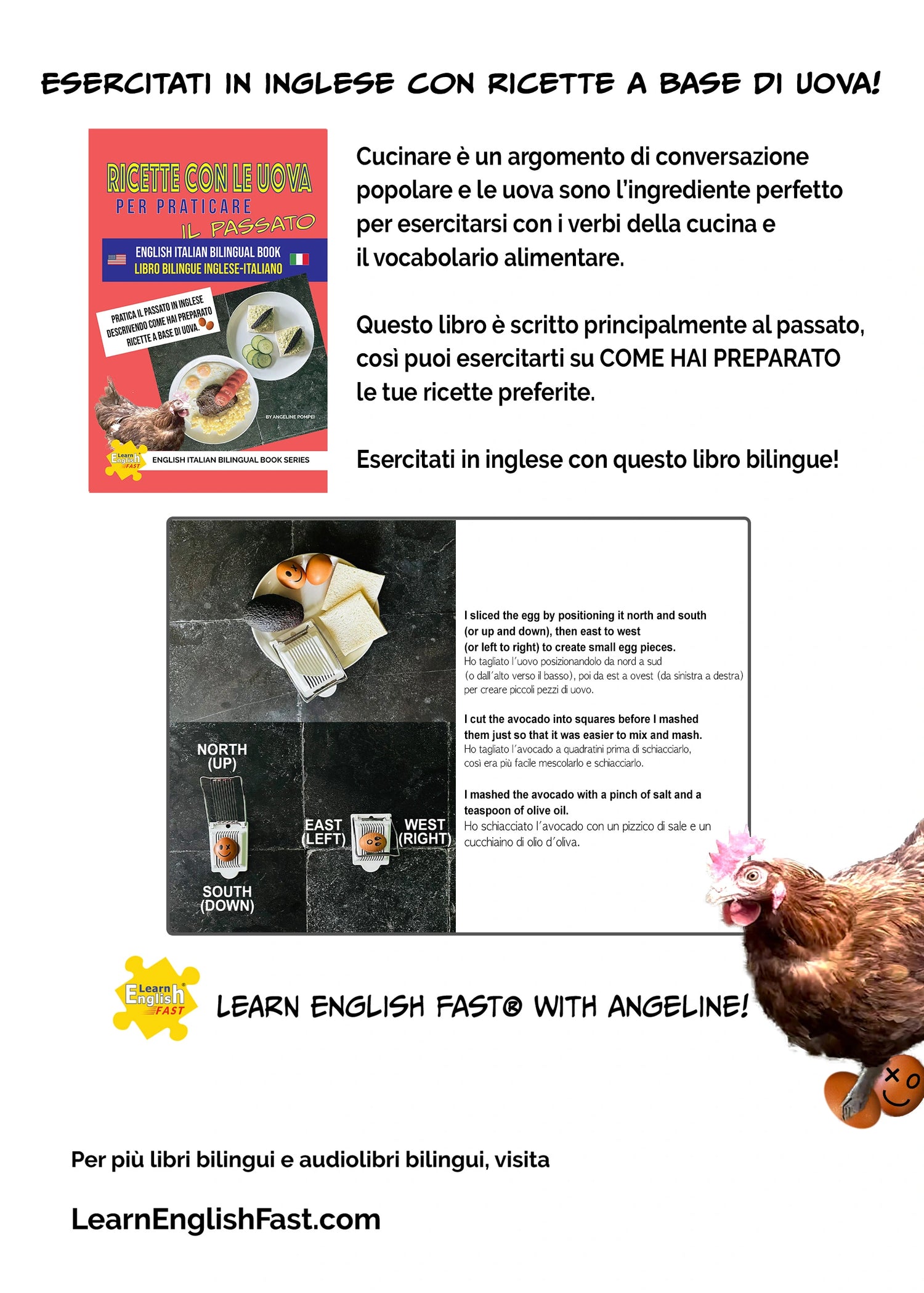 Egg Recipes To Practice The English Past Tense: English–Italian Bilingual Book (PDF Edition)