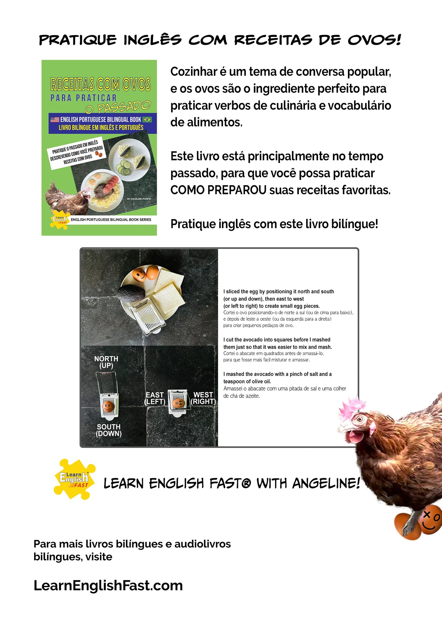 Egg Recipes To Practice The English Past Tense: English–Portuguese Bilingual Book (PDF Edition)