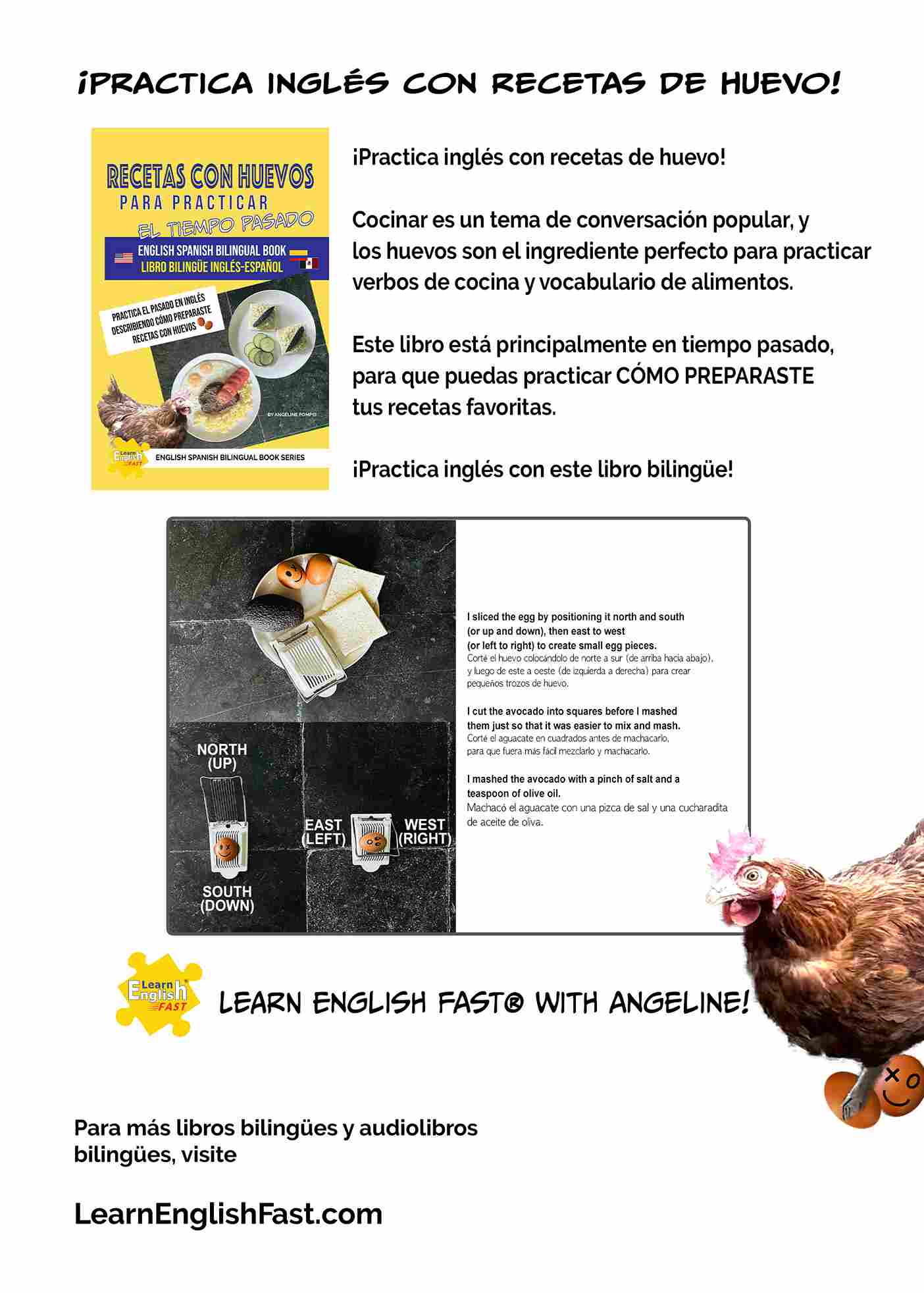 Egg Recipes To Practice The English Past Tense: English–Spanish Bilingual Book (PDF Edition)