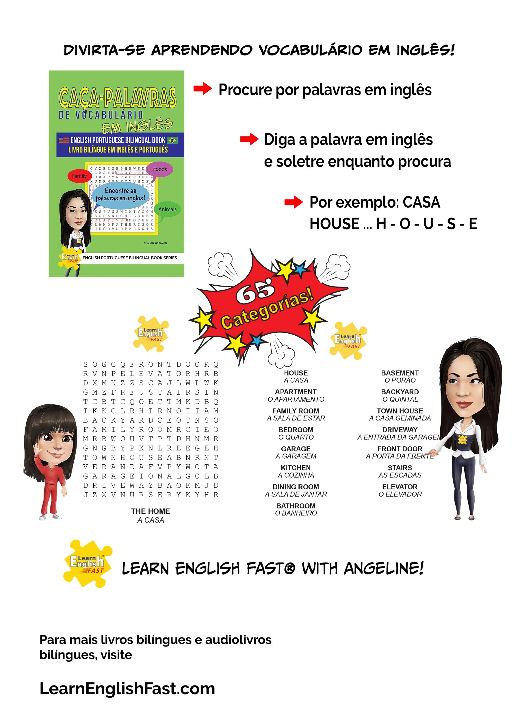 English Vocabulary Word Searches: English–Portuguese Bilingual Book (PDF Edition)