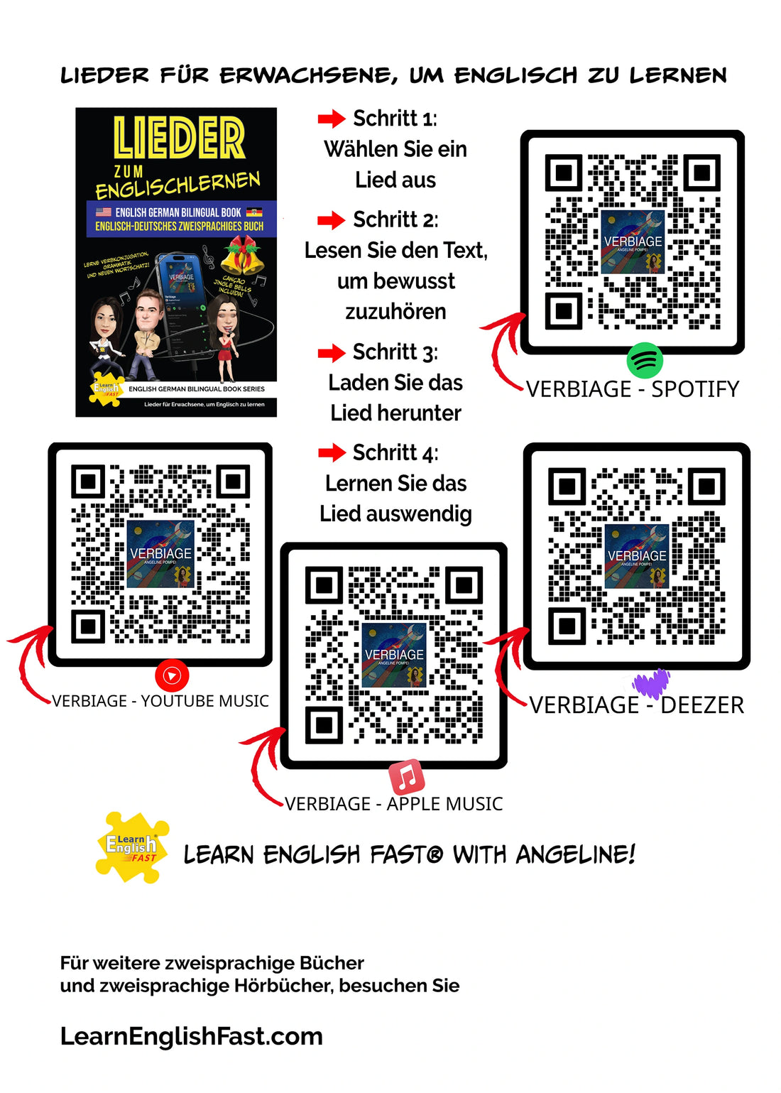 Songs For Learning English: English–German Bilingual Book (PDF Edition)