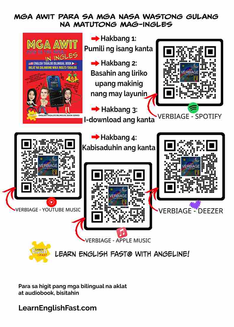 Songs For Learning English: English–Tagalog Bilingual Book (PDF Edition)