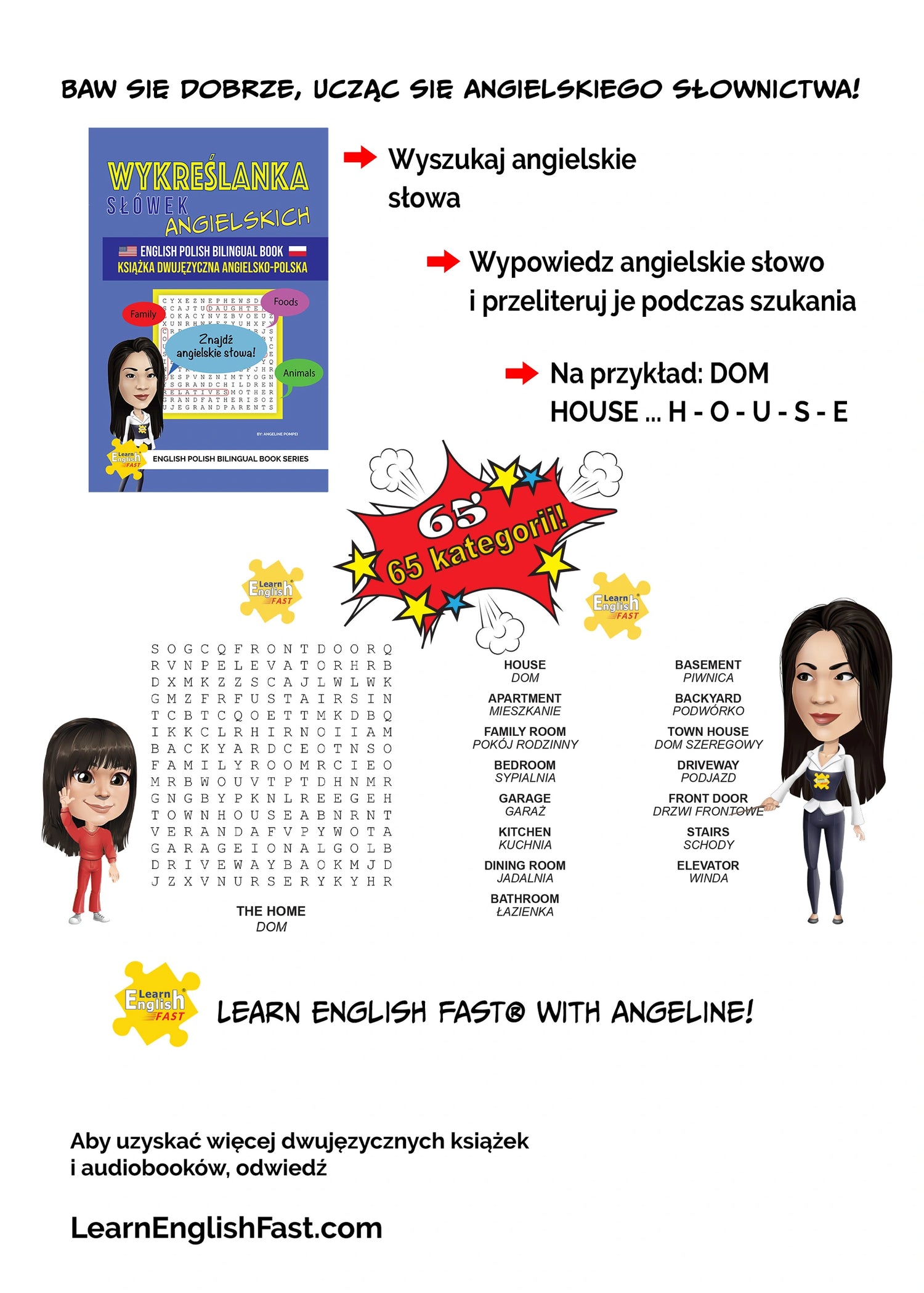 English Vocabulary Word Searches: English–Polish Bilingual Book (PDF Edition)
