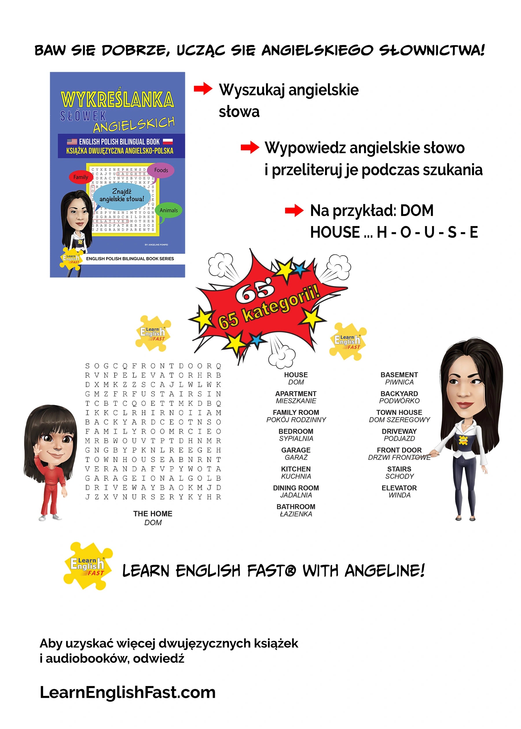 English Vocabulary Word Searches: English–Polish Bilingual Book (PDF Edition)