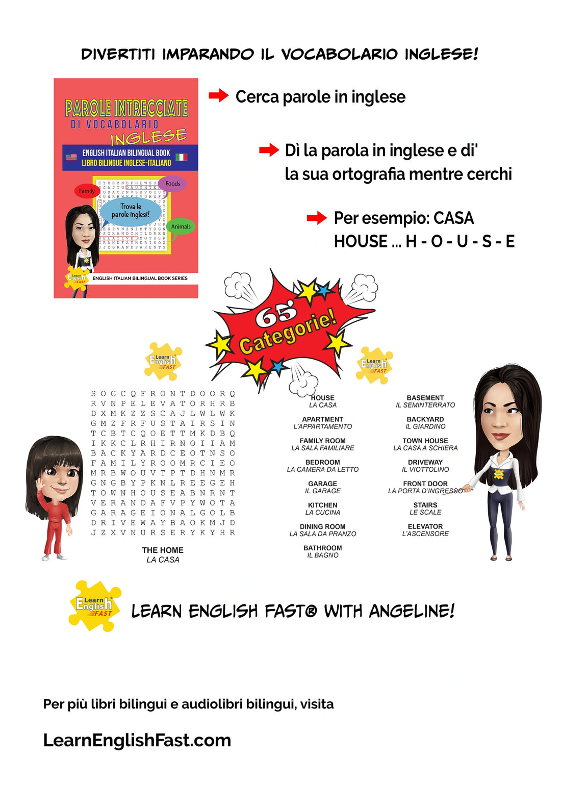 English Vocabulary Word Searches: English–Italian Bilingual Book (PDF Edition)