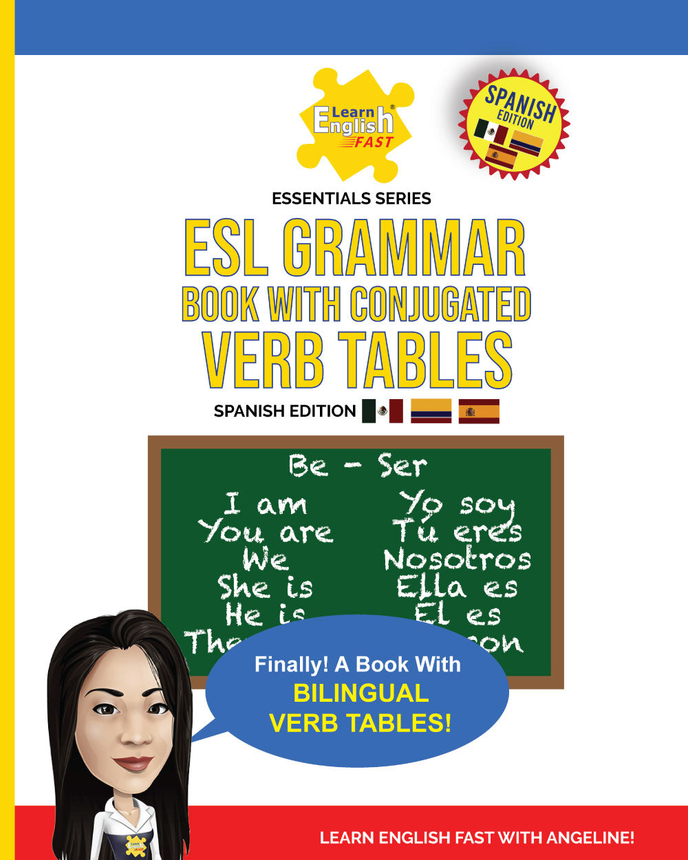 libro bilingüe inglés español sobre gramÔtica inglesa con tablas de conjugación de verbos bilingües