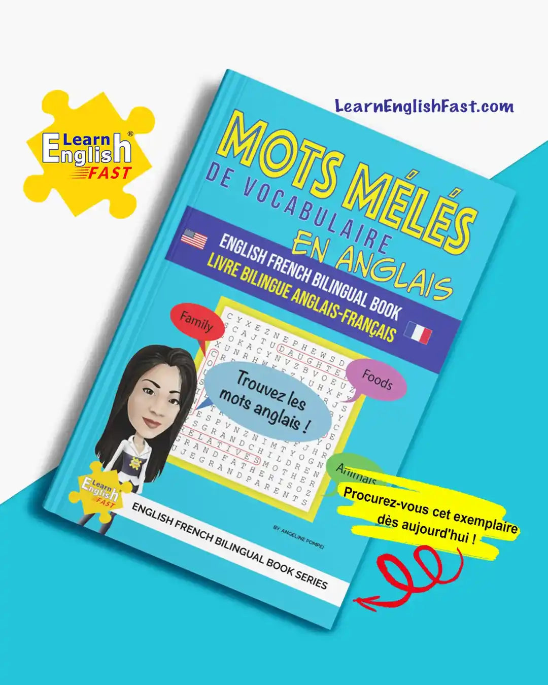 English Vocabulary Word Searches: English–French Bilingual Book (PDF Edition)