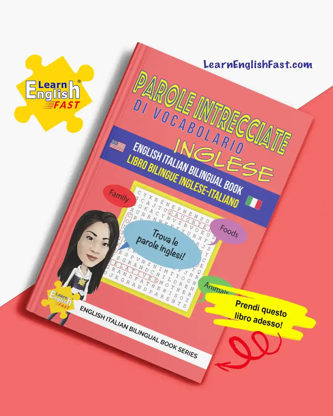 English Vocabulary Word Searches: English–Italian Bilingual Book (PDF Edition)