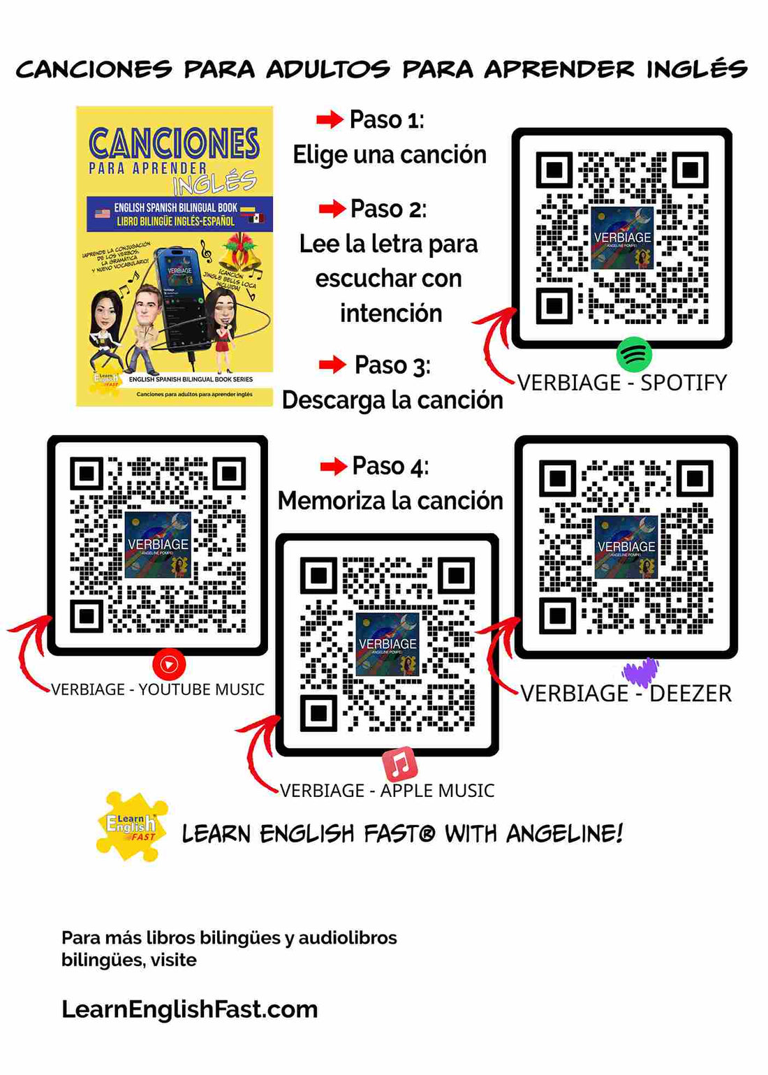 Songs For Learning English: English–Spanish Bilingual Book (PDF Edition)
