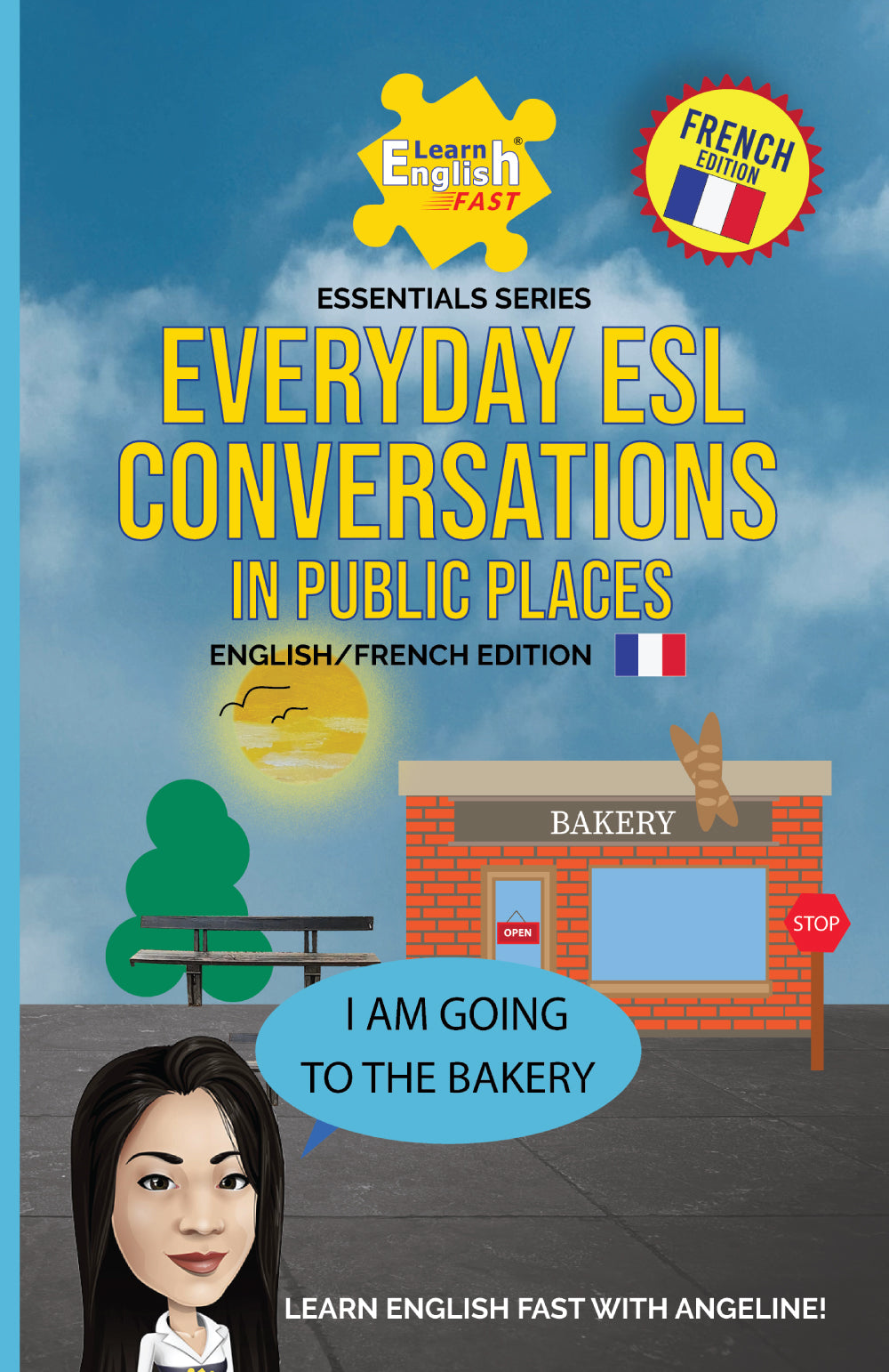 english French bilingual book on simple conversations to practice English