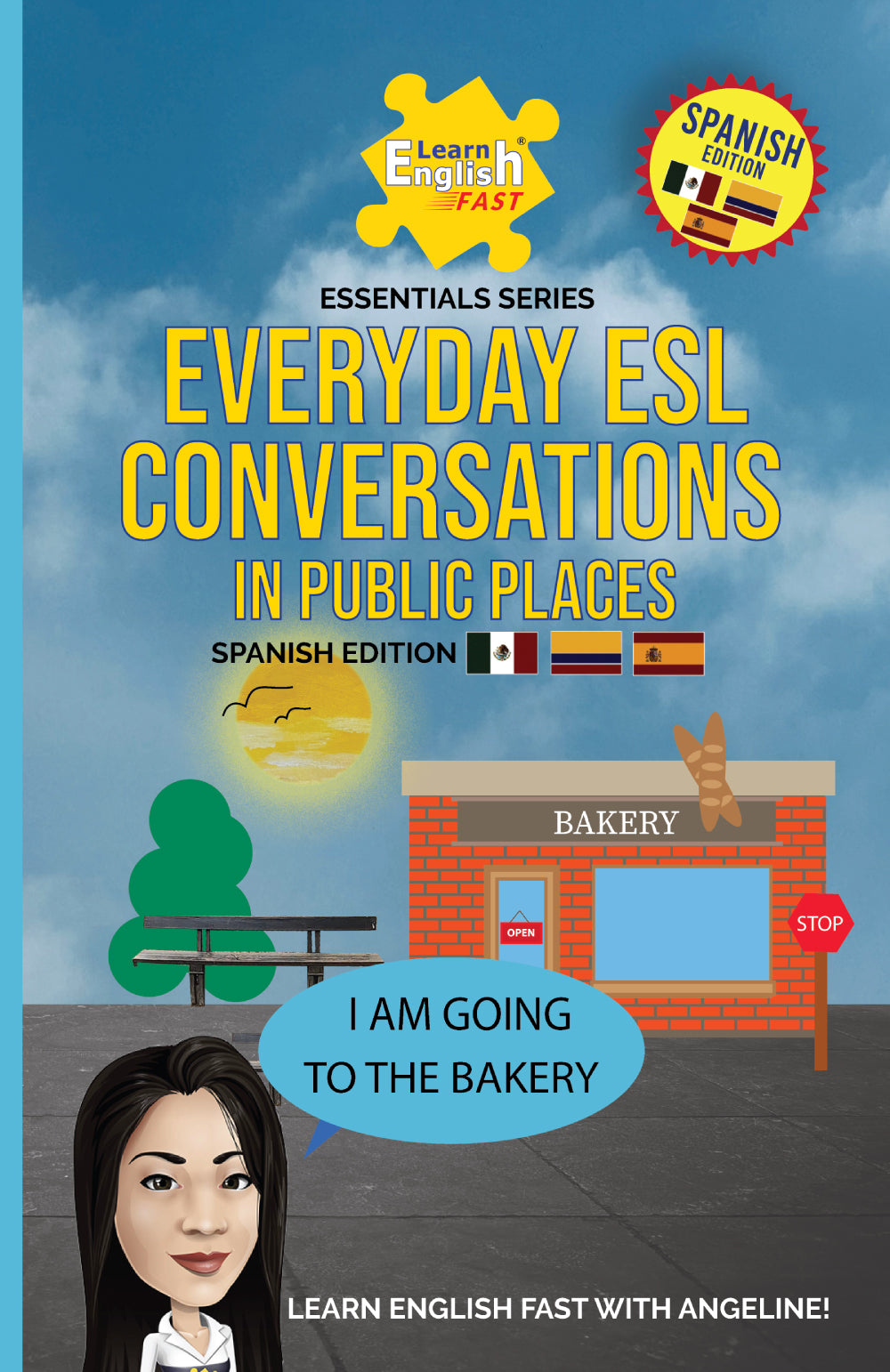 Libro bilingüe inglés español para practicar conversaciones fáciles en inglés.