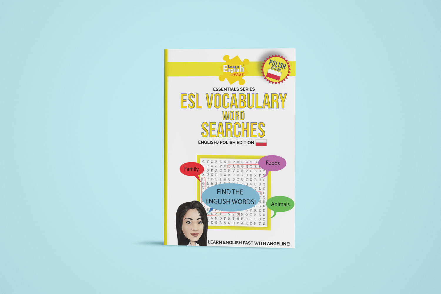 dwujęzyczna książka do wyszukiwania słów do nauki języka angielskiego