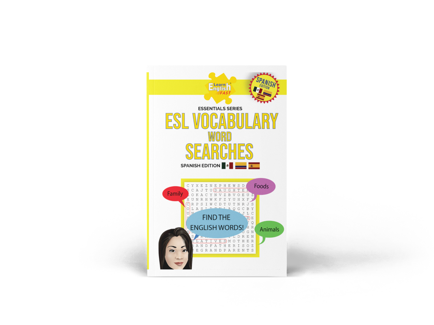 english spanish bilingual word search book to learn english