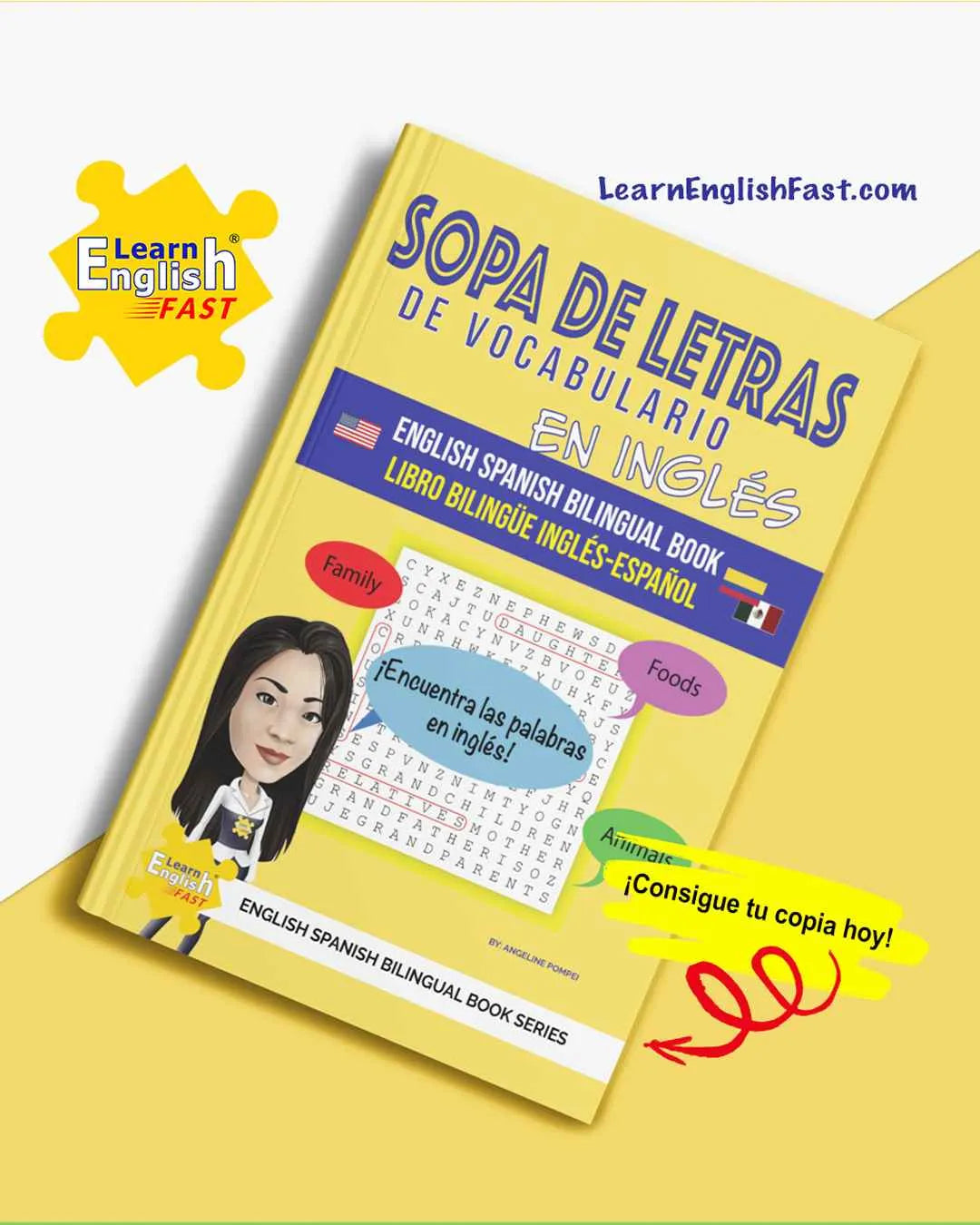 English Vocabulary Word Searches: English–Spanish Bilingual Book (PDF Edition)